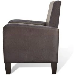TRUE DEAL Fauteuil Marron Similicuir -Pas Cher Fauteuil Magasin 26218572 4