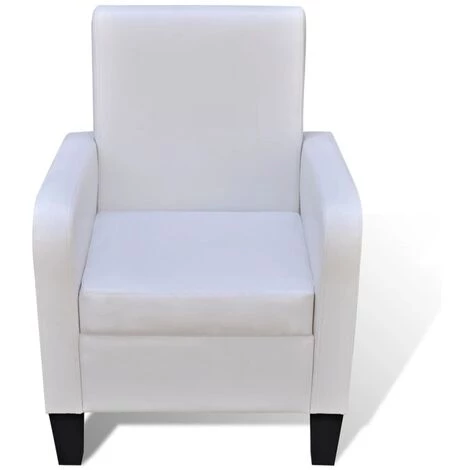 TRUE DEAL Fauteuil Blanc Similicuir 4 TRUE DEAL Fauteuil Blanc Similicuir – Image 2