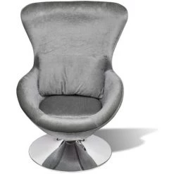 TRUE DEAL Fauteuil En Forme D’œuf Argenté -Pas Cher Fauteuil Magasin 26218619 2