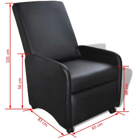 TRUE DEAL Fauteuil Pliable Noir Similicuir 7 TRUE DEAL Fauteuil Pliable Noir Similicuir – Image 5