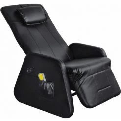 TRUE DEAL Fauteuil De Massage Noir Similicuir