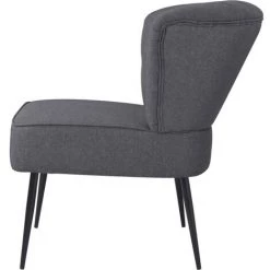 TRUE DEAL Chaise De Cocktail Gris Foncé Tissu -Pas Cher Fauteuil Magasin 26220567 3