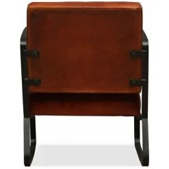 TRUE DEAL Fauteuil Marron Cuir Véritable 10 TRUE DEAL Fauteuil Marron Cuir Véritable -Pas Cher Fauteuil Magasin 26220968 4