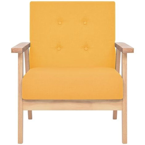 TRUE DEAL Fauteuil Jaune Tissu 4 TRUE DEAL Fauteuil Jaune Tissu – Image 2