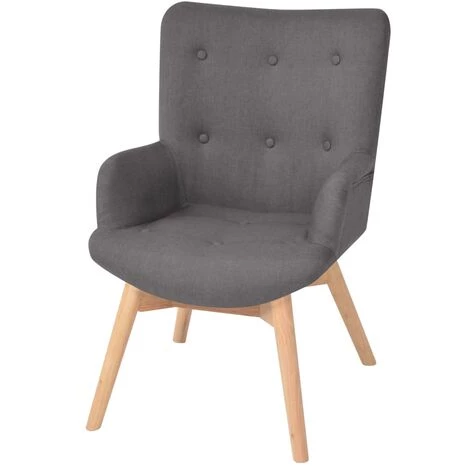 TRUE DEAL Fauteuil Avec Repose-pied Gris Tissu 4 TRUE DEAL Fauteuil Avec Repose-pied Gris Tissu – Image 2