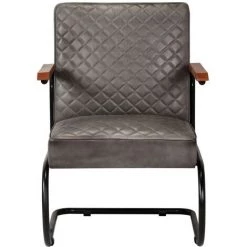 TRUE DEAL Fauteuil Gris Cuir Véritable -Pas Cher Fauteuil Magasin 26221381 3