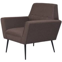 TRUE DEAL Fauteuil Marron Acier Et Tissu -Pas Cher Fauteuil Magasin 26221715 2