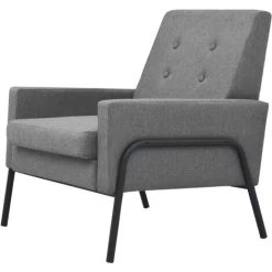 TRUE DEAL Fauteuil Gris Clair Acier Et Tissu 8 TRUE DEAL Fauteuil Gris Clair Acier Et Tissu -Pas Cher Fauteuil Magasin 26221720 2