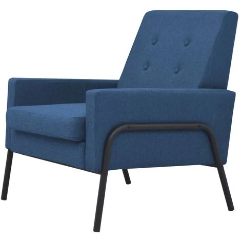 TRUE DEAL Fauteuil Bleu Acier Et Tissu 4 TRUE DEAL Fauteuil Bleu Acier Et Tissu – Image 2
