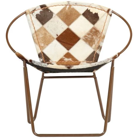 TRUE DEAL Chaise Losange Marron Cuir Véritable 4 TRUE DEAL Chaise Losange Marron Cuir Véritable – Image 2