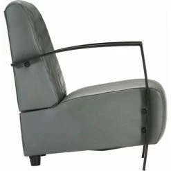 TRUE DEAL Fauteuil Gris Cuir Véritable 9 TRUE DEAL Fauteuil Gris Cuir Véritable -Pas Cher Fauteuil Magasin 26222688 3
