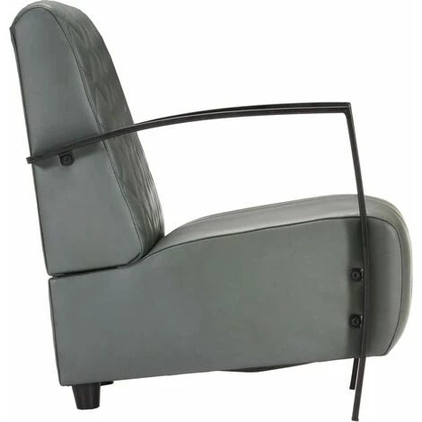 TRUE DEAL Fauteuil Gris Cuir Véritable 5 TRUE DEAL Fauteuil Gris Cuir Véritable – Image 3