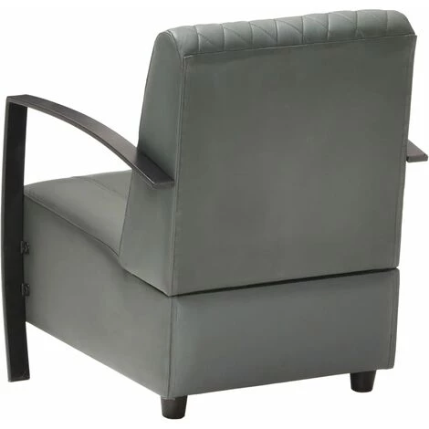 TRUE DEAL Fauteuil Gris Cuir Véritable 6 TRUE DEAL Fauteuil Gris Cuir Véritable – Image 4