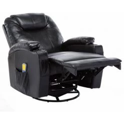 TRUE DEAL Fauteuil à Bascule De Massage Noir Similicuir -Pas Cher Fauteuil Magasin 26222975 5