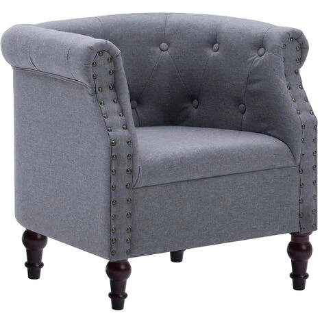 TRUE DEAL Fauteuil Gris Clair Tissu 3 TRUE DEAL Fauteuil Gris Clair Tissu