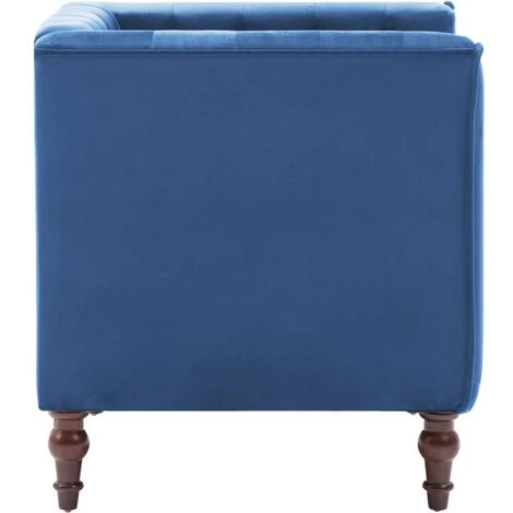 TRUE DEAL Fauteuil Bleu Velours 6 TRUE DEAL Fauteuil Bleu Velours â Image 4