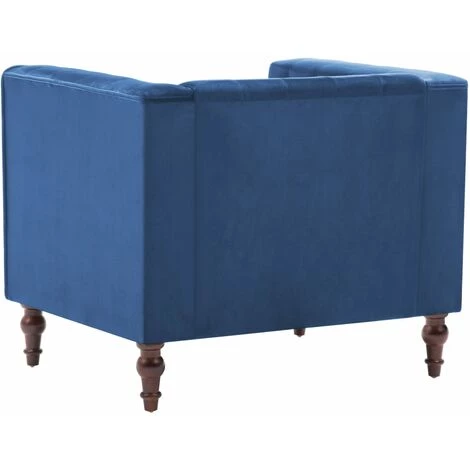 TRUE DEAL Fauteuil Bleu Velours 7 TRUE DEAL Fauteuil Bleu Velours â Image 5