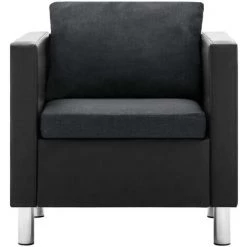 TRUE DEAL Fauteuil Noir Et Gris Foncé Similicuir 8 TRUE DEAL Fauteuil Noir Et Gris Foncé Similicuir -Pas Cher Fauteuil Magasin 26223893 2