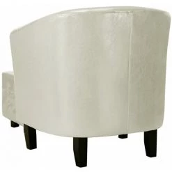 TRUE DEAL Fauteuil Avec Repose-pied Blanc Similicuir 11 TRUE DEAL Fauteuil Avec Repose-pied Blanc Similicuir -Pas Cher Fauteuil Magasin 26225426 5