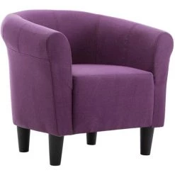 TRUE DEAL Fauteuil Et Tabouret Violet Tissu -Pas Cher Fauteuil Magasin 26225444 4