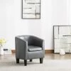 TRUE DEAL Fauteuil Gris Similicuir -Pas Cher Fauteuil Magasin 26225462 1