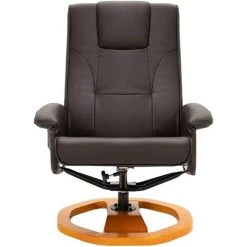 TRUE DEAL Fauteuil De Massage Avec Repose-pied Marron Similicuir -Pas Cher Fauteuil Magasin 26225722 4