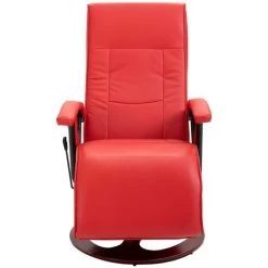 TRUE DEAL Fauteuil TV Pivotant Rouge Similicuir 9 TRUE DEAL Fauteuil TV Pivotant Rouge Similicuir -Pas Cher Fauteuil Magasin 26225730 3