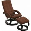 TRUE DEAL Fauteuil De Massage Avec Repose-pieds Marron Tissu En Daim -Pas Cher Fauteuil Magasin 26225747 1