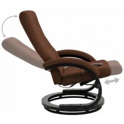 TRUE DEAL Fauteuil De Massage Avec Repose-pieds Marron Tissu En Daim -Pas Cher Fauteuil Magasin 26225747 5