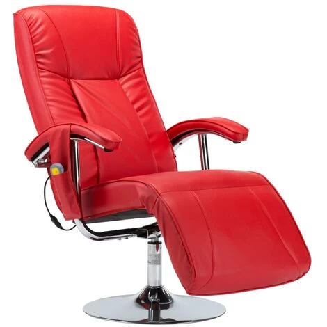 TRUE DEAL Fauteuil De Massage Rouge Similicuir 4 TRUE DEAL Fauteuil De Massage Rouge Similicuir – Image 2