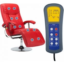TRUE DEAL Fauteuil De Massage Rouge Similicuir 9 TRUE DEAL Fauteuil De Massage Rouge Similicuir -Pas Cher Fauteuil Magasin 26225774 3