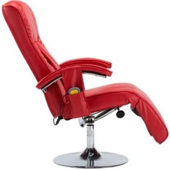 TRUE DEAL Fauteuil De Massage Rouge Similicuir 11 TRUE DEAL Fauteuil De Massage Rouge Similicuir -Pas Cher Fauteuil Magasin 26225774 5