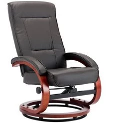 TRUE DEAL Fauteuil Inclinable Avec Repose-pied Gris Similicuir -Pas Cher Fauteuil Magasin 26225776 5