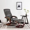 TRUE DEAL Fauteuil De Massage Avec Repose-pieds Gris Similicuir -Pas Cher Fauteuil Magasin 26225781 1
