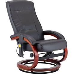 TRUE DEAL Fauteuil De Massage Avec Repose-pieds Gris Similicuir -Pas Cher Fauteuil Magasin 26225781 5