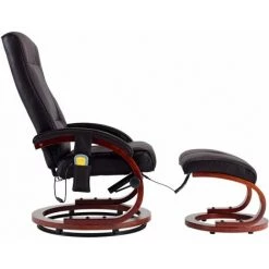 TRUE DEAL Fauteuil De Massage Avec Repose-pieds Marron Similicuir 9 TRUE DEAL Fauteuil De Massage Avec Repose-pieds Marron Similicuir -Pas Cher Fauteuil Magasin 26225782 3