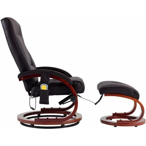 TRUE DEAL Fauteuil De Massage Avec Repose-pieds Marron Similicuir 5 TRUE DEAL Fauteuil De Massage Avec Repose-pieds Marron Similicuir – Image 3