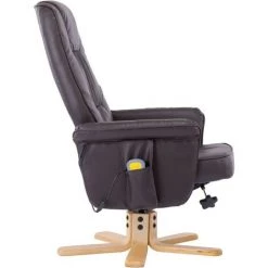 TRUE DEAL Fauteuil De Massage Avec Repose-pieds Marron Similicuir -Pas Cher Fauteuil Magasin 26225798 4
