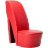 TRUE DEAL Chaise En Forme De Chaussure à Talon Haut Rouge Similicuir -Pas Cher Fauteuil Magasin 26225816 1