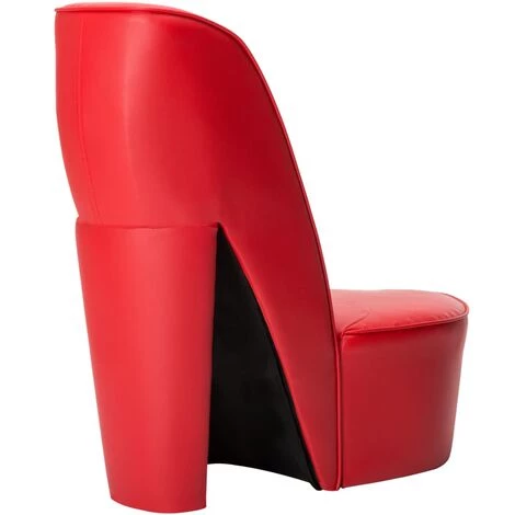TRUE DEAL Chaise En Forme De Chaussure à Talon Haut Rouge Similicuir 5 TRUE DEAL Chaise En Forme De Chaussure à Talon Haut Rouge Similicuir – Image 3