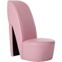TRUE DEAL Chaise En Forme De Chaussure à Talon Haut Rose Similicuir