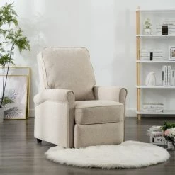 TRUE DEAL Fauteuil Inclinable TV Crème Tissu