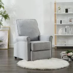 TRUE DEAL Fauteuil Inclinable TV Gris Clair Tissu