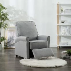 TRUE DEAL Fauteuil Inclinable TV Gris Clair Tissu -Pas Cher Fauteuil Magasin 26225835 3