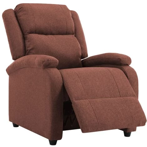 TRUE DEAL Fauteuil Inclinable TV Marron Tissu 6 TRUE DEAL Fauteuil Inclinable TV Marron Tissu – Image 4