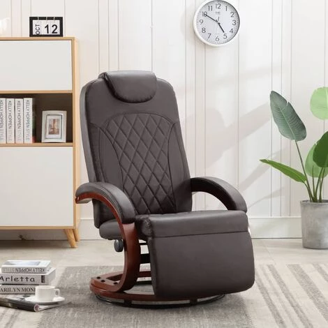 TRUE DEAL Fauteuil Inclinable TV Marron Similicuir 3 TRUE DEAL Fauteuil Inclinable TV Marron Similicuir