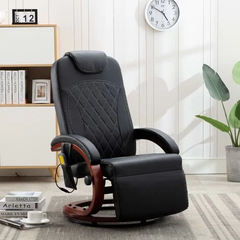 TRUE DEAL Fauteuil De Massage TV Noir Similicuir 3 TRUE DEAL Fauteuil De Massage TV Noir Similicuir