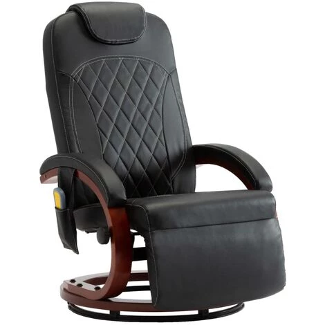 TRUE DEAL Fauteuil De Massage TV Noir Similicuir 4 TRUE DEAL Fauteuil De Massage TV Noir Similicuir – Image 2