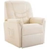 TRUE DEAL Chaise Inclinable Crème Similicuir -Pas Cher Fauteuil Magasin 26225941 1