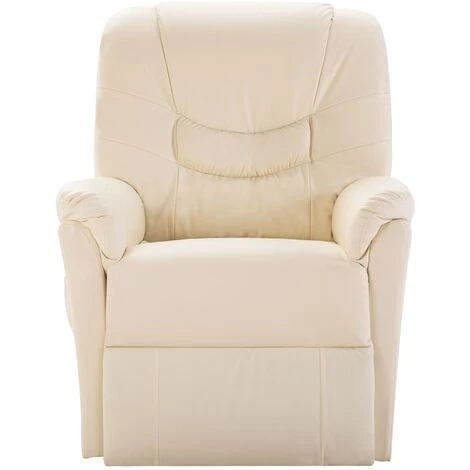 TRUE DEAL Chaise Inclinable Crème Similicuir 4 TRUE DEAL Chaise Inclinable Crème Similicuir – Image 2